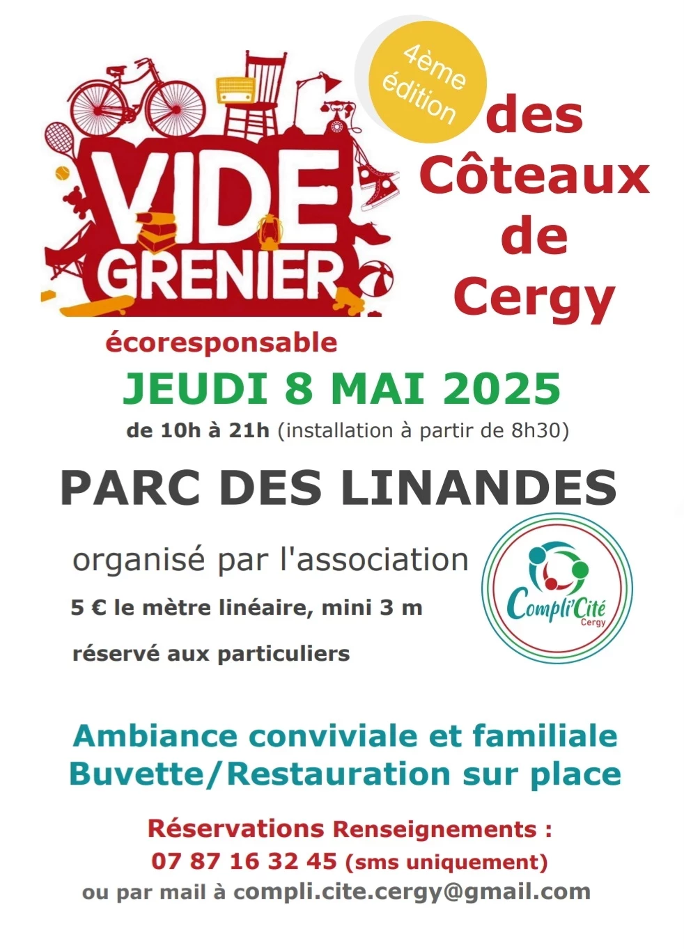 Vide grenier écoresponsable des côteaux de cergy 4ème édition