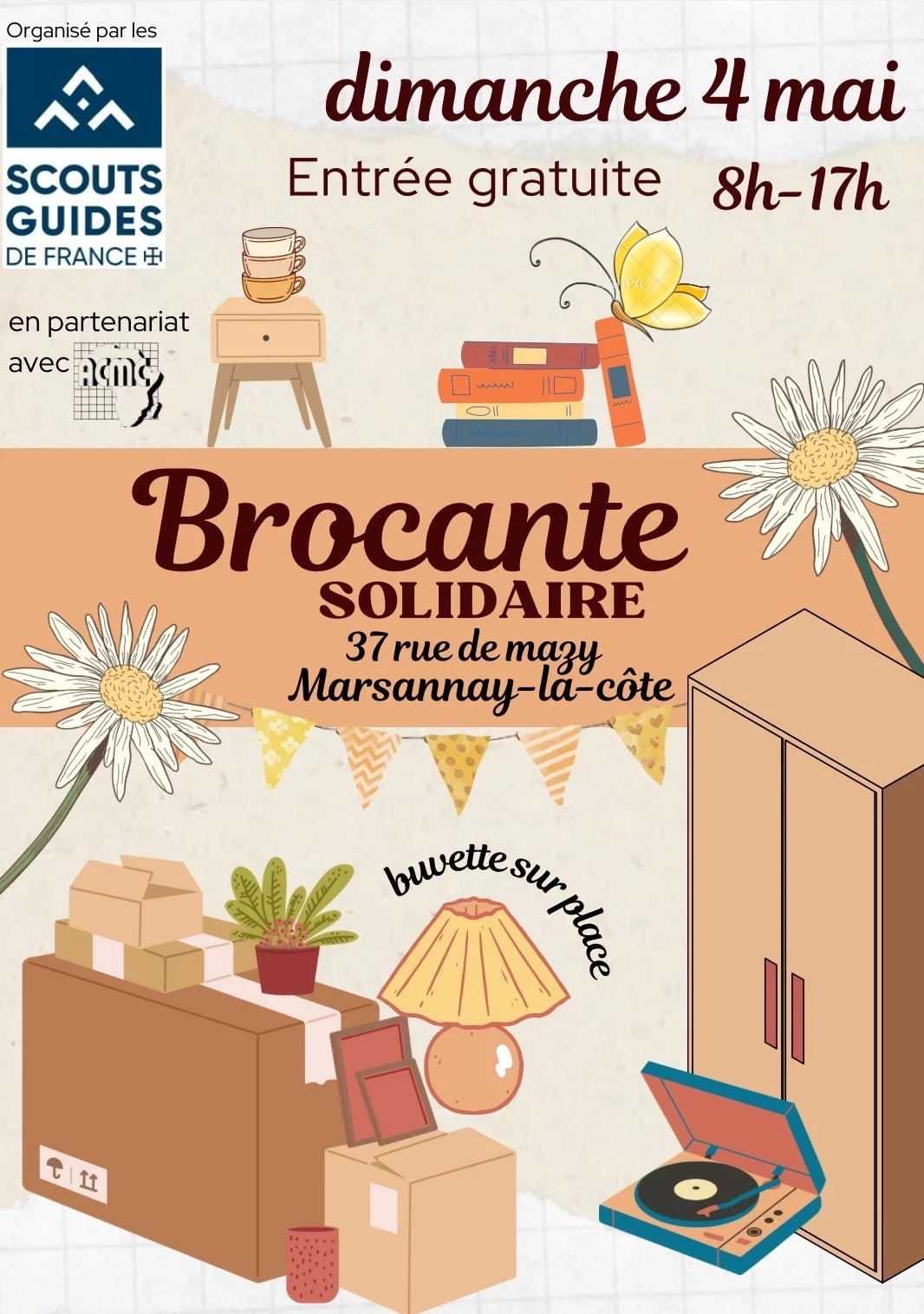 Brocante solidaire des scouts et guides de france de marsannay-la-côte