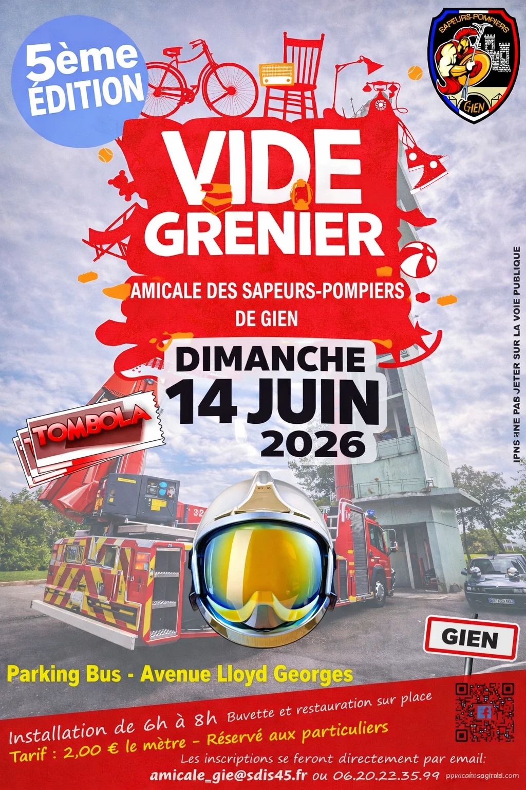 Vide grenier de l'amicale des sapeurs pompiers de gien