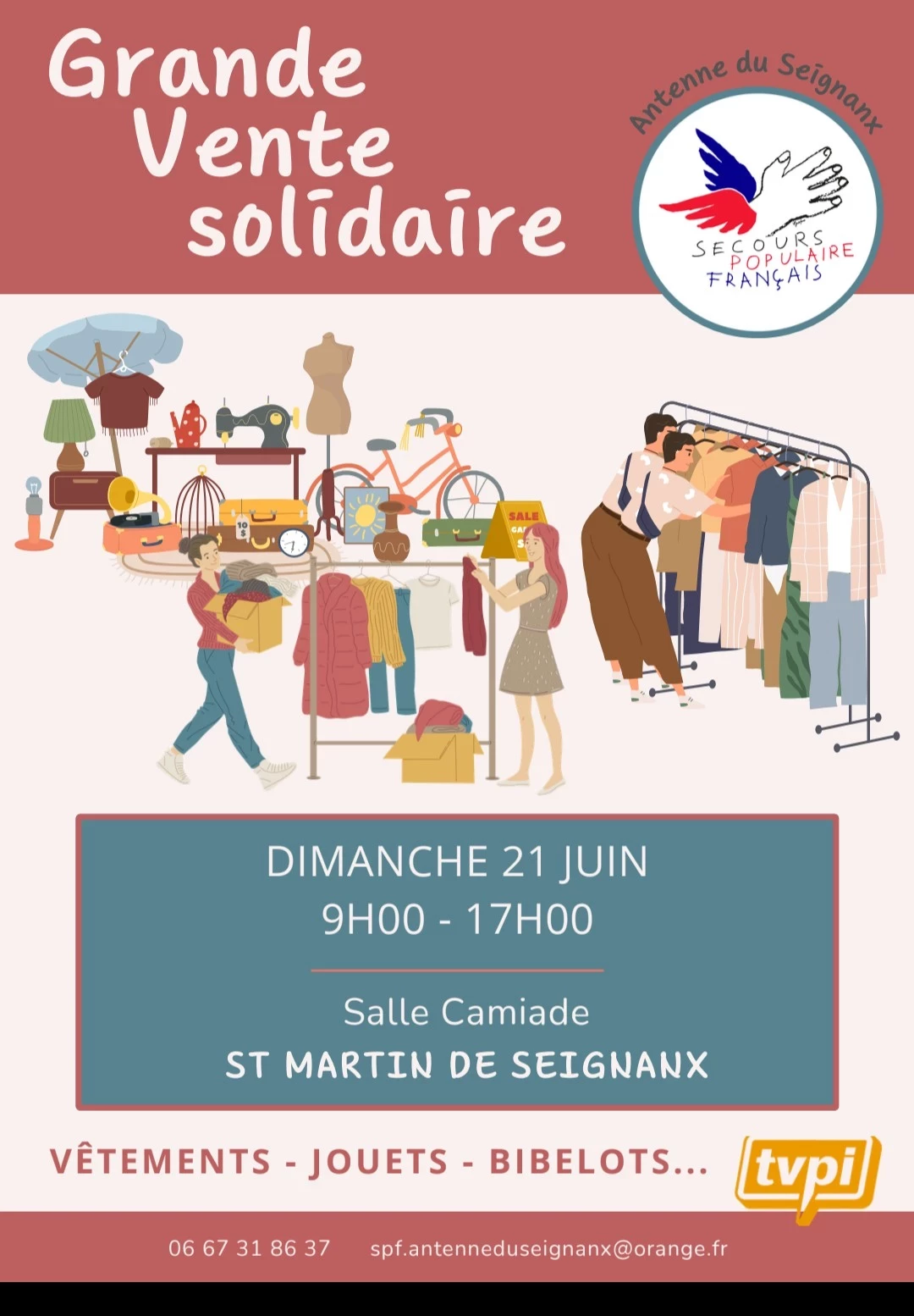 Grande vente solidaire du secours populaire antenne du seignanx