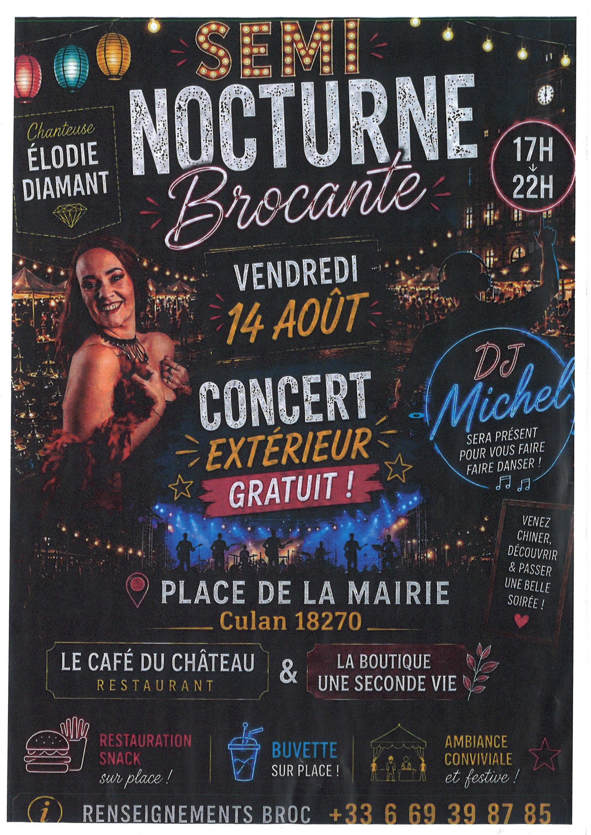 Brocante semi nocture suivie d'un concert
