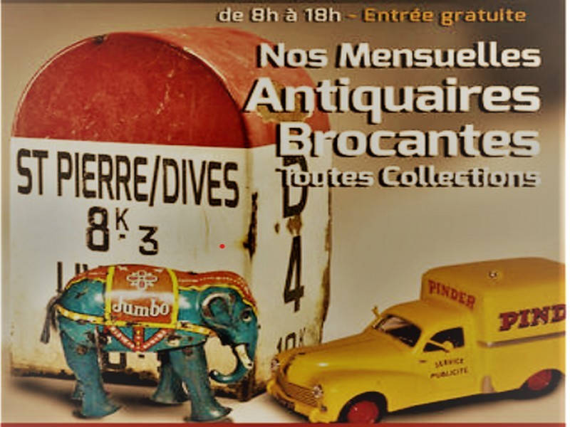 Marché d'antiquités brocantes mensuel de saint-pierre-en-auge