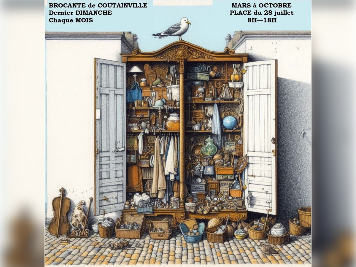 Marché d'antiquités-brocante de coutainville - août