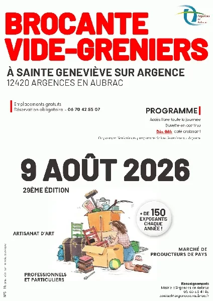 Brocante vide-greniers à sainte geneviève sur argence
