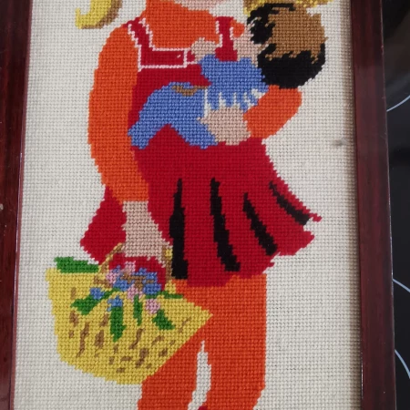 CADRE CANEVAS PETITE FILLE VINTAGE