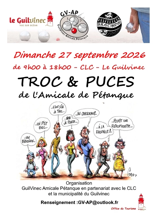 Troc et puces guilvinec amicale pétanque