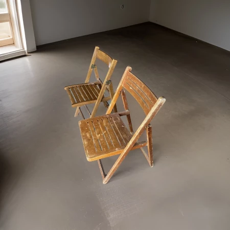 2 chaise pliantes en bois