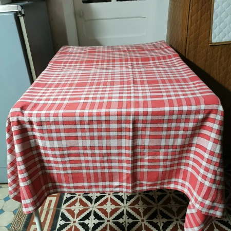 NAPPE VICHY VINTAGE ROUGE ET BLANCHE