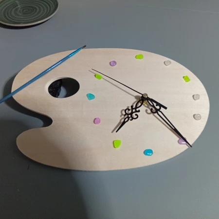 Pendule palette peinture fait main